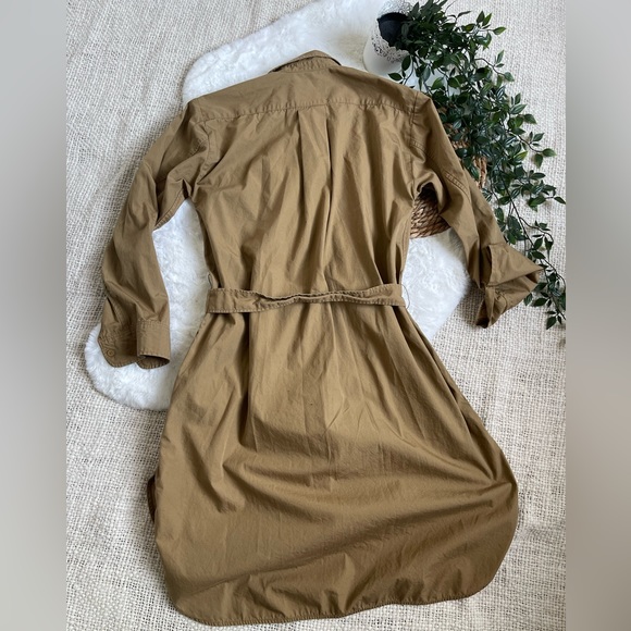 Gap belted shirt dress in light brown beige size s - Picture 2 of 7